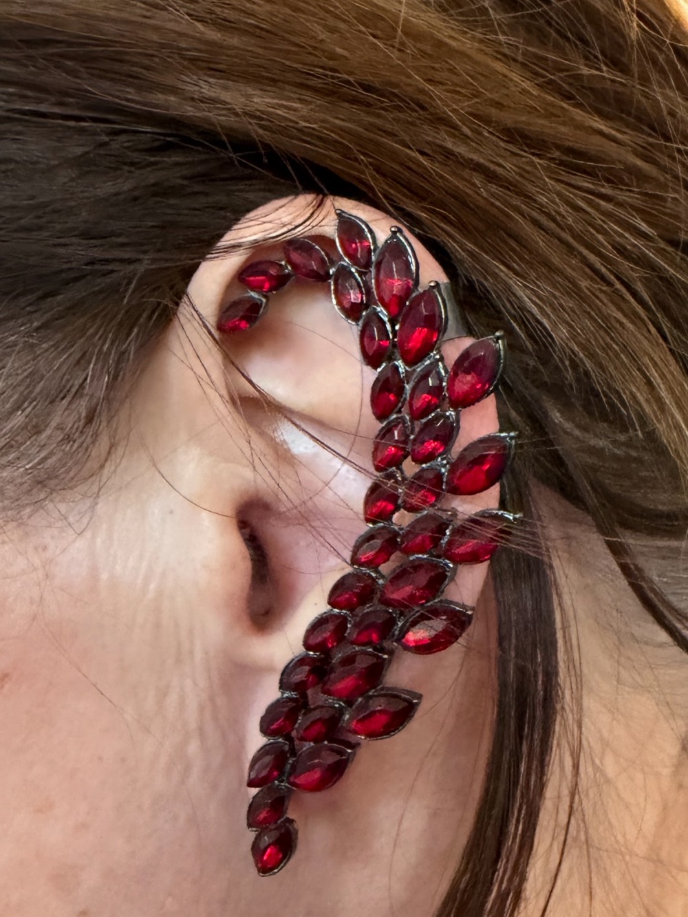 Red Marquise Crystal Ear Cuff